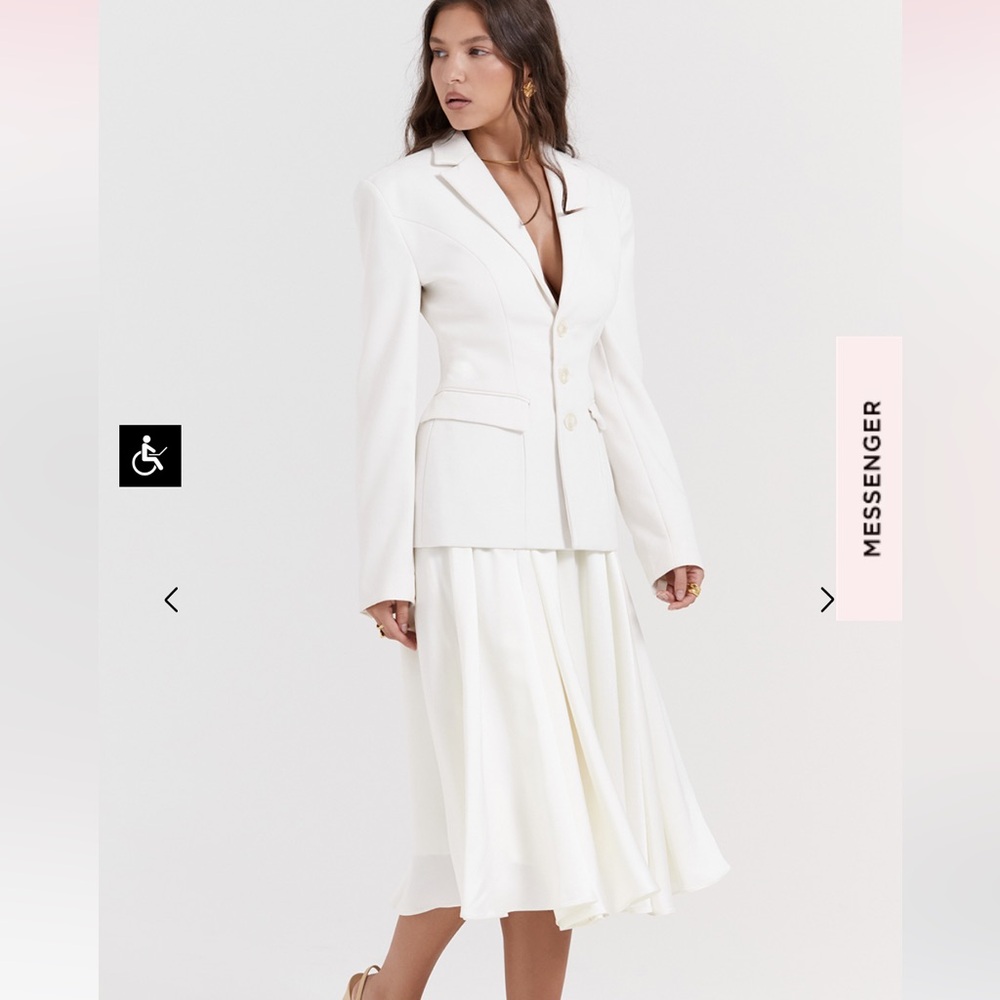 House of CB White Midi Skirt